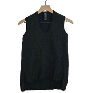 Zero Maria Cornejo Crinkle Top Sz 6 Black Sleeveless Avant Minimal lagenlook